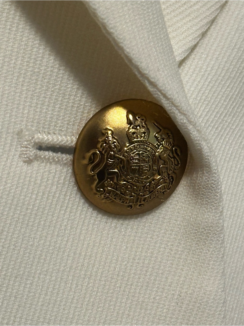 Lauren Ralph Lauren Cream Wool Blazer with Embroidered Crest. Vintage! Size 8P. - Picture 8 of 13